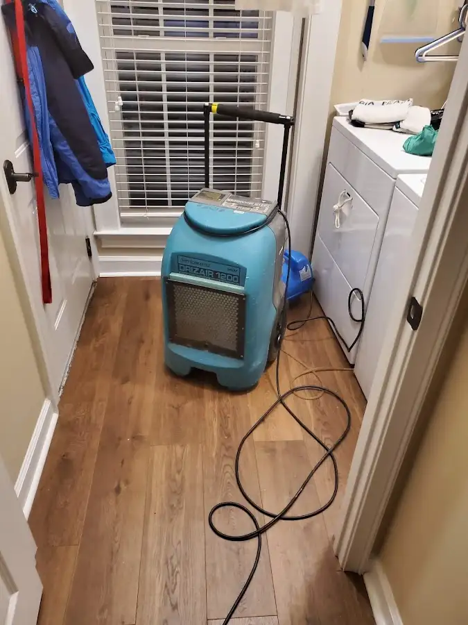 Commercial dehumidifier deployed for Flood Damage Cleanup in Bridgetown